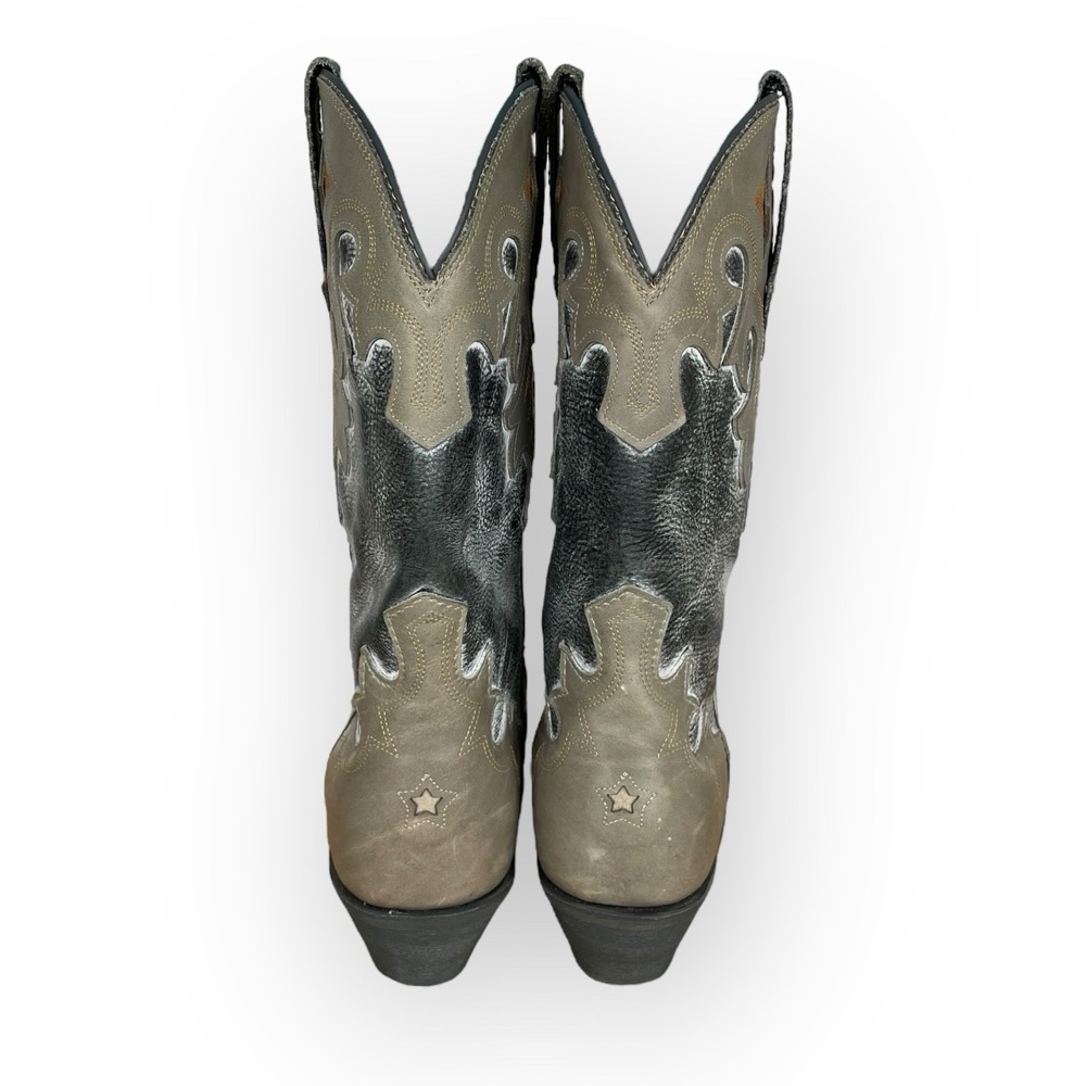 Rockin Country Distressed Artsy Snip Toe Cowboy Boots Womens 9M Boho Chic Rustic - Picture 4 of 11